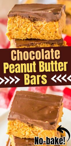 Chocolate peanut butter bars: no-bake!