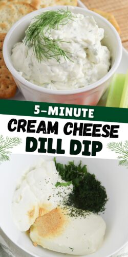 5 minute cream cheese dill dip pin.