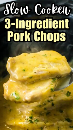 Slow cooker 3-ingredient pork chops pin.