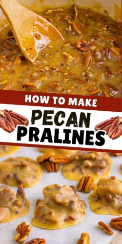 How to Make Pecan Pralines - pin collage image.