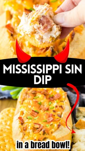 Mississippi Sin Dip in a bread bowl (pinterest pin).