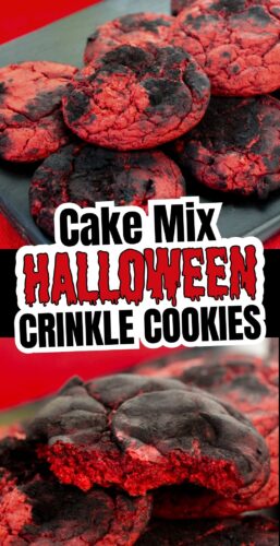 Cake Mix Halloween Crinkle Cookies Pinterest Collage Pin.