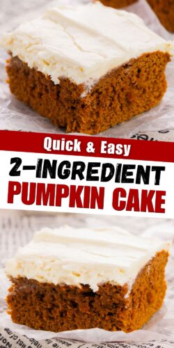 Quick and easy 2-ingredient pumpkin cake pin.