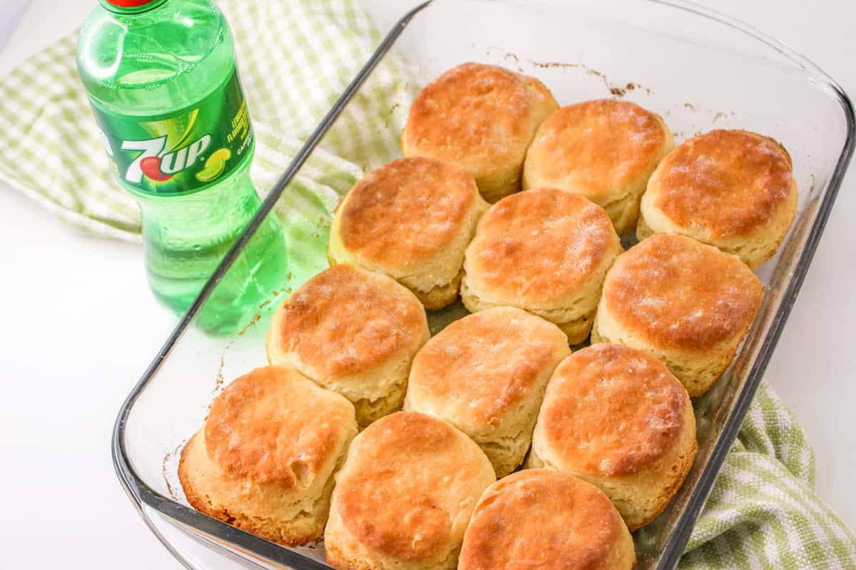 7 Up Biscuits in 9x13 pan baked until golden brown.