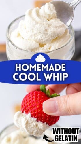 Homemade cool whip without gelatin (pinterest graphic).