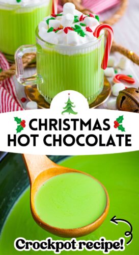 Christmas Hot Chocolate, Crockpot Recipe pin.