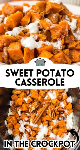 Sweet Potato Casserole in the Crockpot Pin.