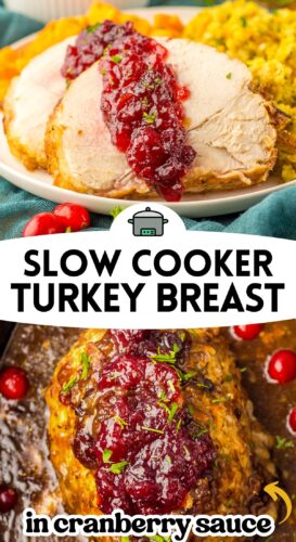 Slow cooker turkey breast in cranberry sauce pin.