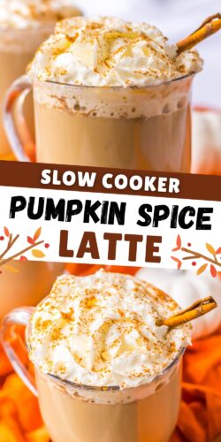 Slow cooker pumpkin spice latte pin.