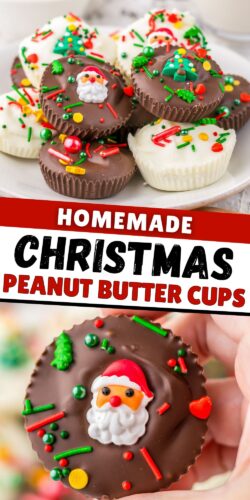 Homemade Christmas Peanut Butter Cups pin.
