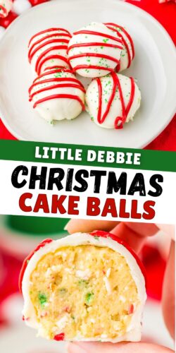 Little Debbie Christmas Cake Balls pin.