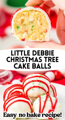 Little Debbie Christmas Tree Cake Balls - easy no bake recipe!