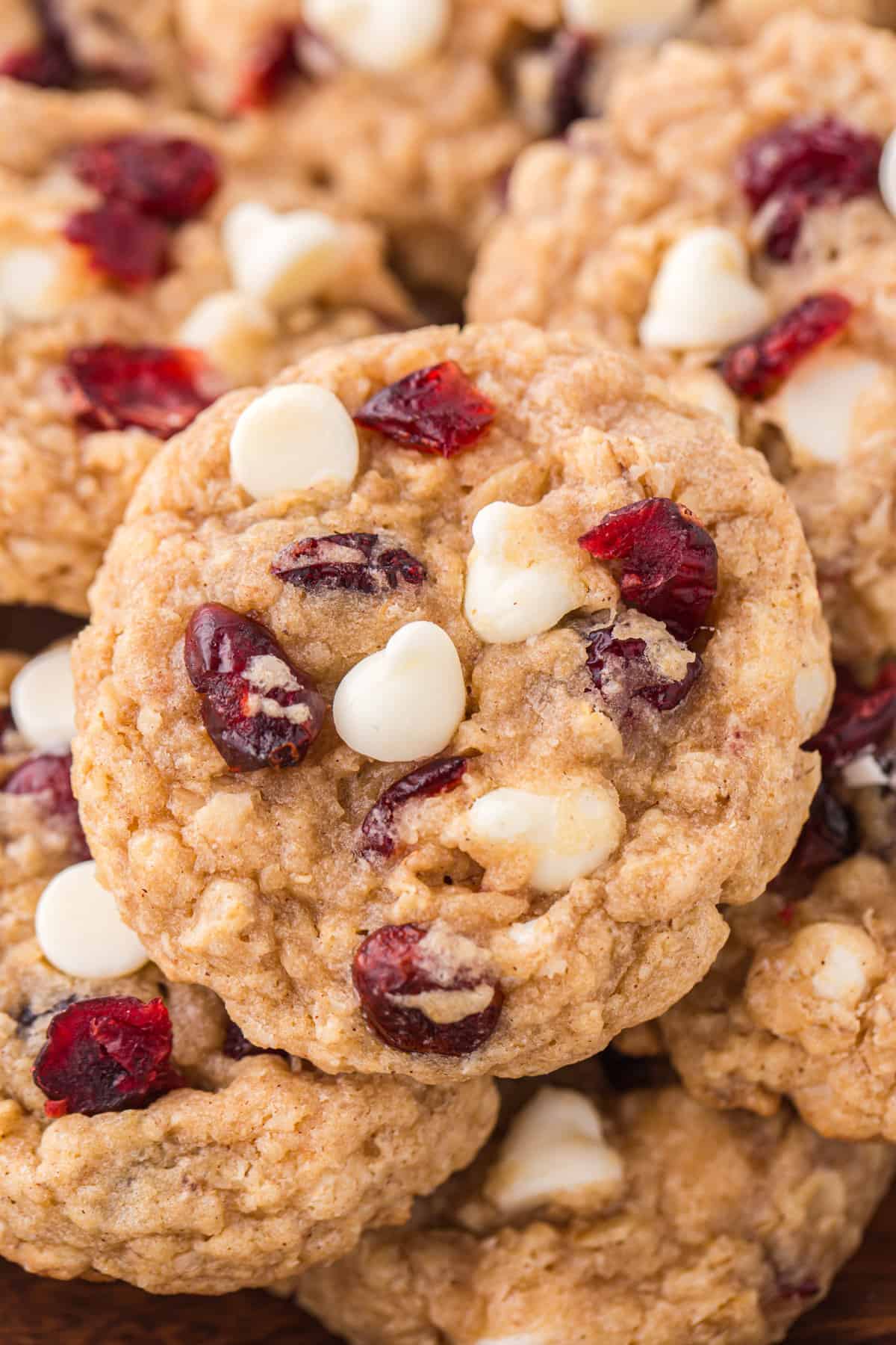 White chocolate cranberry oatmeal cookies.