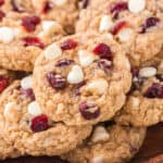 White chocolate cranberry oatmeal cookies.