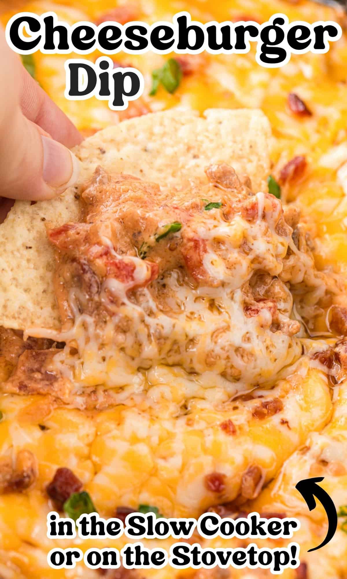 Crockpot Cheeseburger Dip with Bacon (Slow Cooker Recipe)