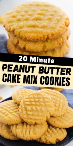 20 Minute Peanut Butter Cake Mix Cookies Pin.
