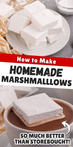 How to Make Homemade Marshmallows; so much better than store bought! (Pin)