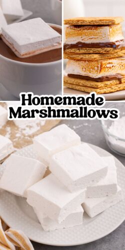 Homemade marshmallows recipe pin.