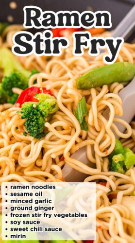 Stir-Fry Ramen Pin with ingredients listed.