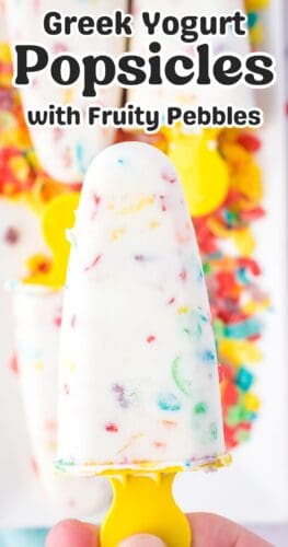 Greek Yogurt Popsicles with Fruity Pebbles Pin.