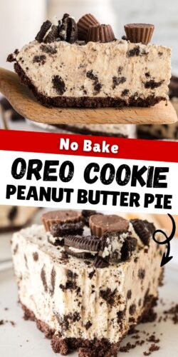No Bake Oreo Cookie Peanut Butter Pie Pin.