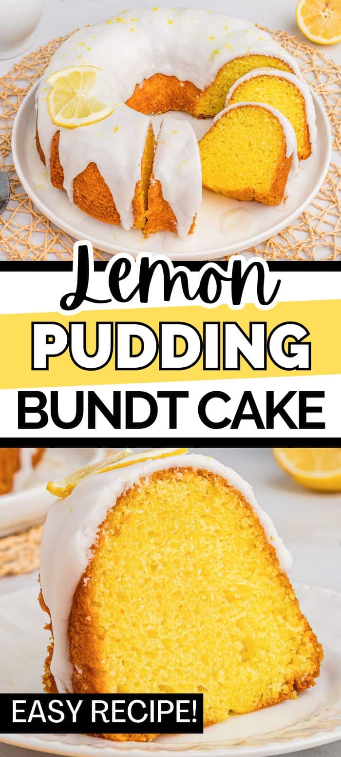 Lemon Pudding Bundt Cake Recipe Pin.
