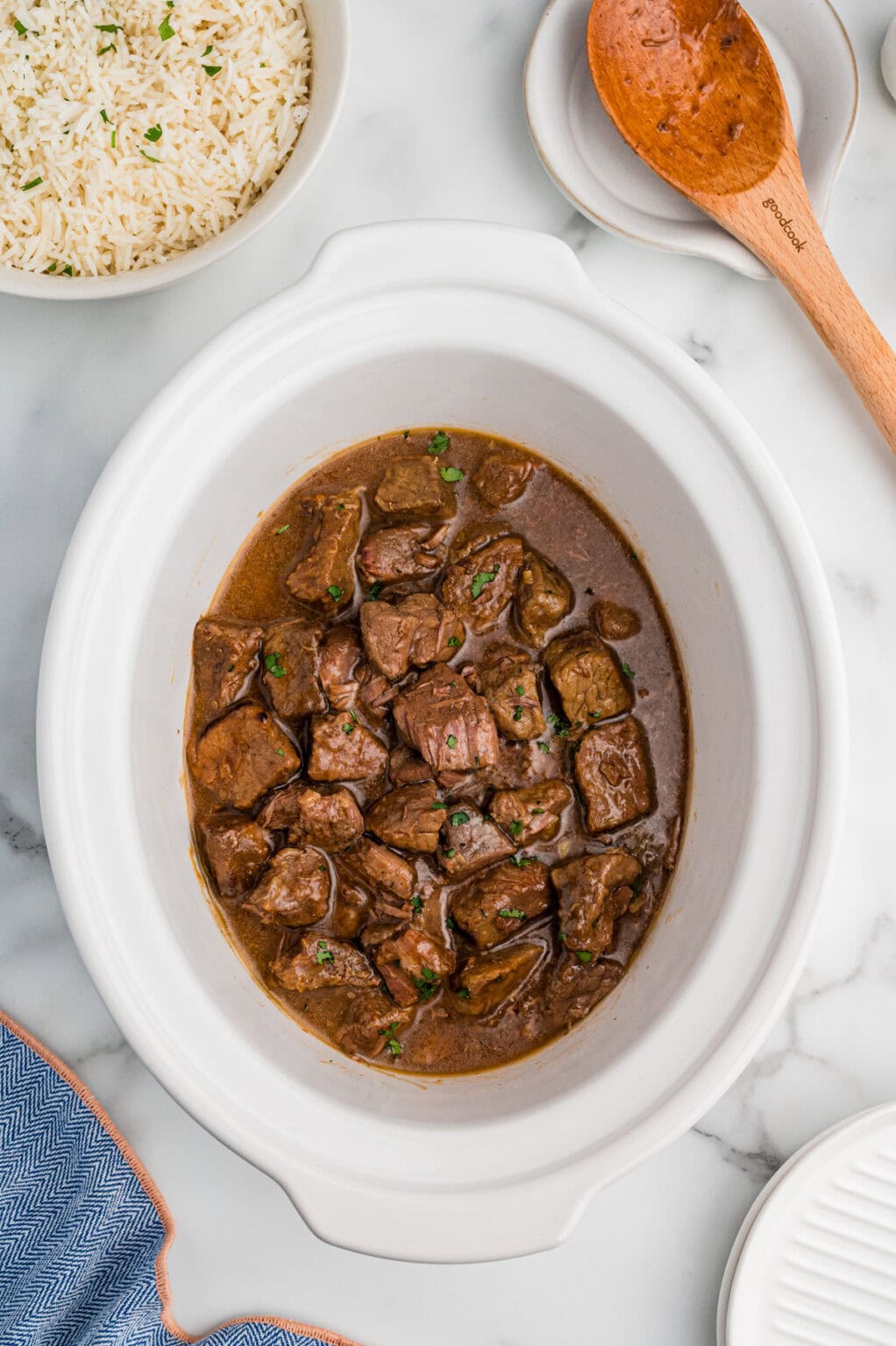 Crockpot Honey Bourbon Steak Tips