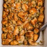 Old-fashioned homemade stuffing with onions, celery, and fresh herbs.